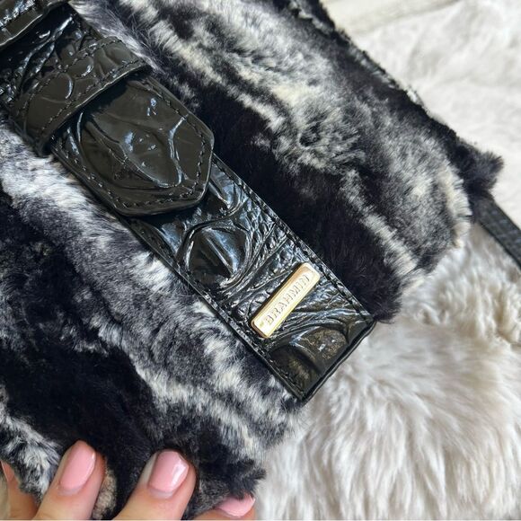 NWT | BRAHMIN Black Faith 3 in 1 Wichita Wristlet Crossbody Handbag Fur Bag - Picture 11 of 15